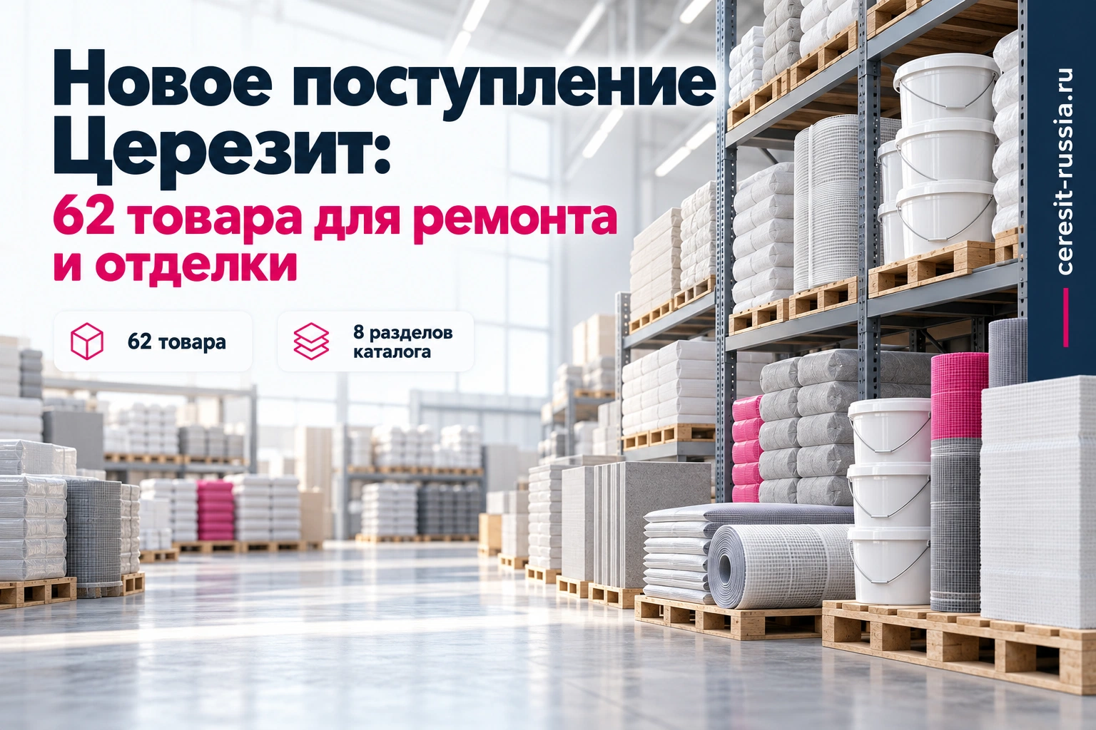 Новое поступление Церезит: 62 товара для ремонта и отделки