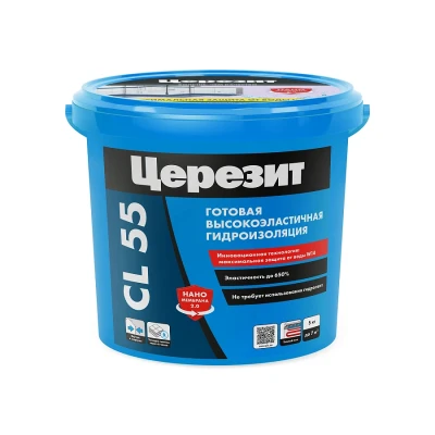 Церезит CL 55 — Высокоэластичная полимерная гидроизоляция, 5 кг