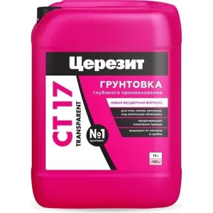 Церезит CT 17 Бесцветная грунтовка прозрачная 5 л (CERESIT) Церезит CT 17 Бесцветная грунтовка прозрачная 5 л (CERESIT)